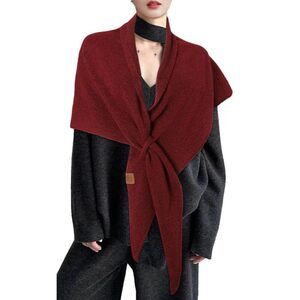 7283 Shawl And Wrap For Women Woolen Large Triangle Scarf Warm Soft Knitted